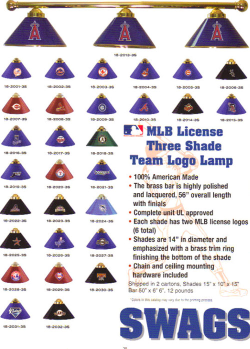 MLB Pool Table Lights