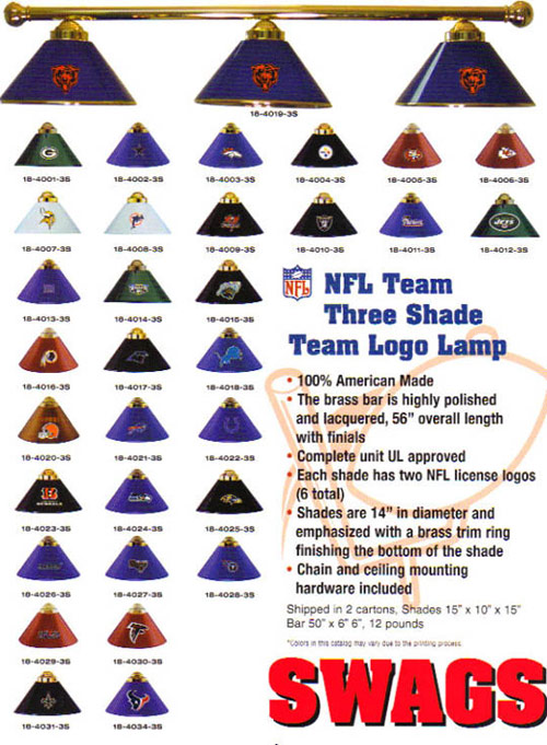 NFL Pool Table Lights